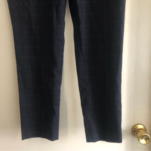 ❤️Uniqlo Navy Blue Checkered Ankle Pants Career Workwear Size S - Picture 3 of 6